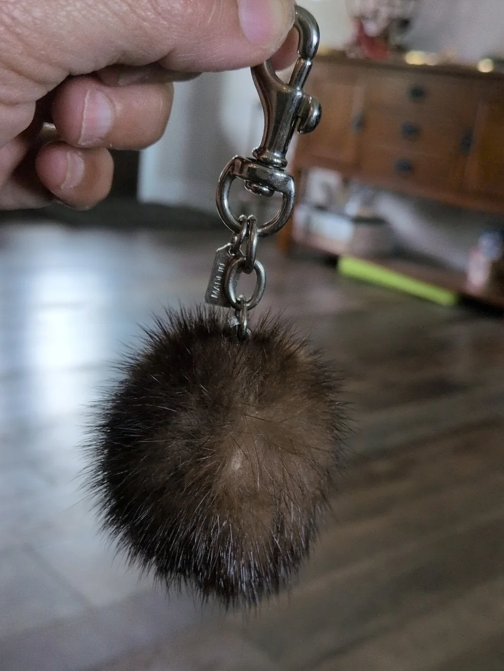 COACH VINTAGE Y2K Rare HTF REAL MINK BAG CHARM / KEY FOB (2002)